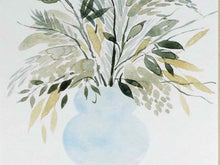 'Greenery Bouquet I' Watercolor Print in Natural Wood Frame