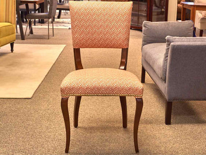 Set of 8 Century Furniture Coral & Ivory Upholstered Dining Chairs
