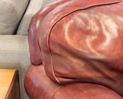 Hancock and Moore Cranberry Spice Leather Loveseat