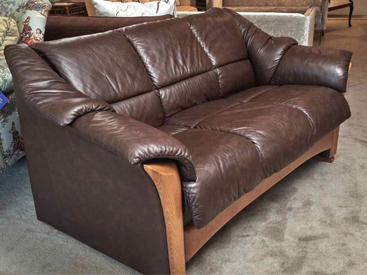 Ekornes Stressless 'Olso Chocolate Brown  Leather  Loveseat