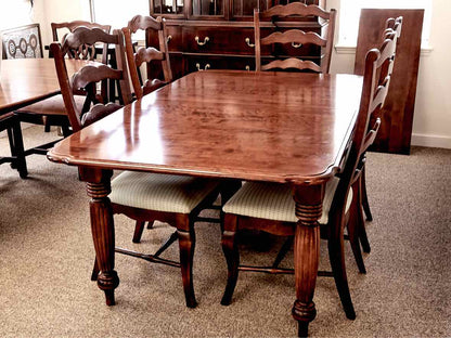 Nichols & Stone Cherry Dining Table & Set of 6 Ladderback Chairs