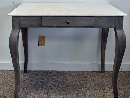Pottery Barn 'Alexandra' Marble Top Desk W/ Oval Back Chair