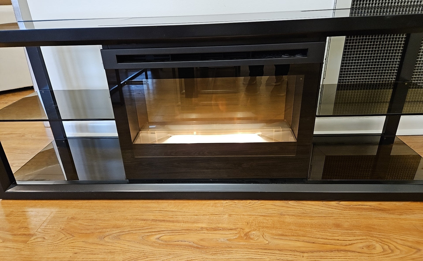 Dimplex Black Lacquer Fireplace Media Console