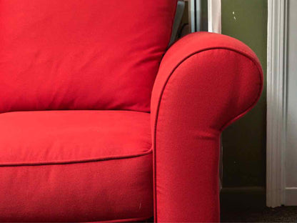 Hickory Hill Buoy Red 3 Cushion Sofa with Sock Arms