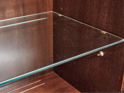 Henkel Harris Mahogany Banded Inlay 4 Glass Door Breakfront Cabinet