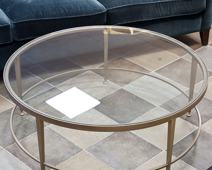 Glass Top Round Cocktail Table