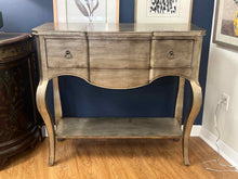 Distressed Metallic Wood Console