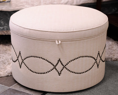 Caracole Round Storage Ottoman