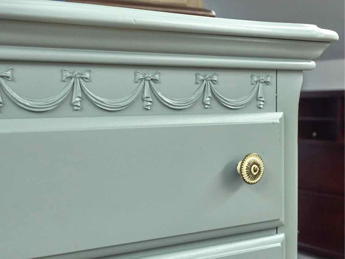 French Provincial Lingerie Chest in 'Arctic' Blue Finish