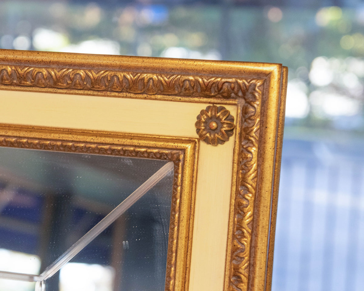 French NeoclassicL Cream & Gold Framed Mirror