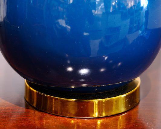 Pair of Navy Ceramic Table Lamps