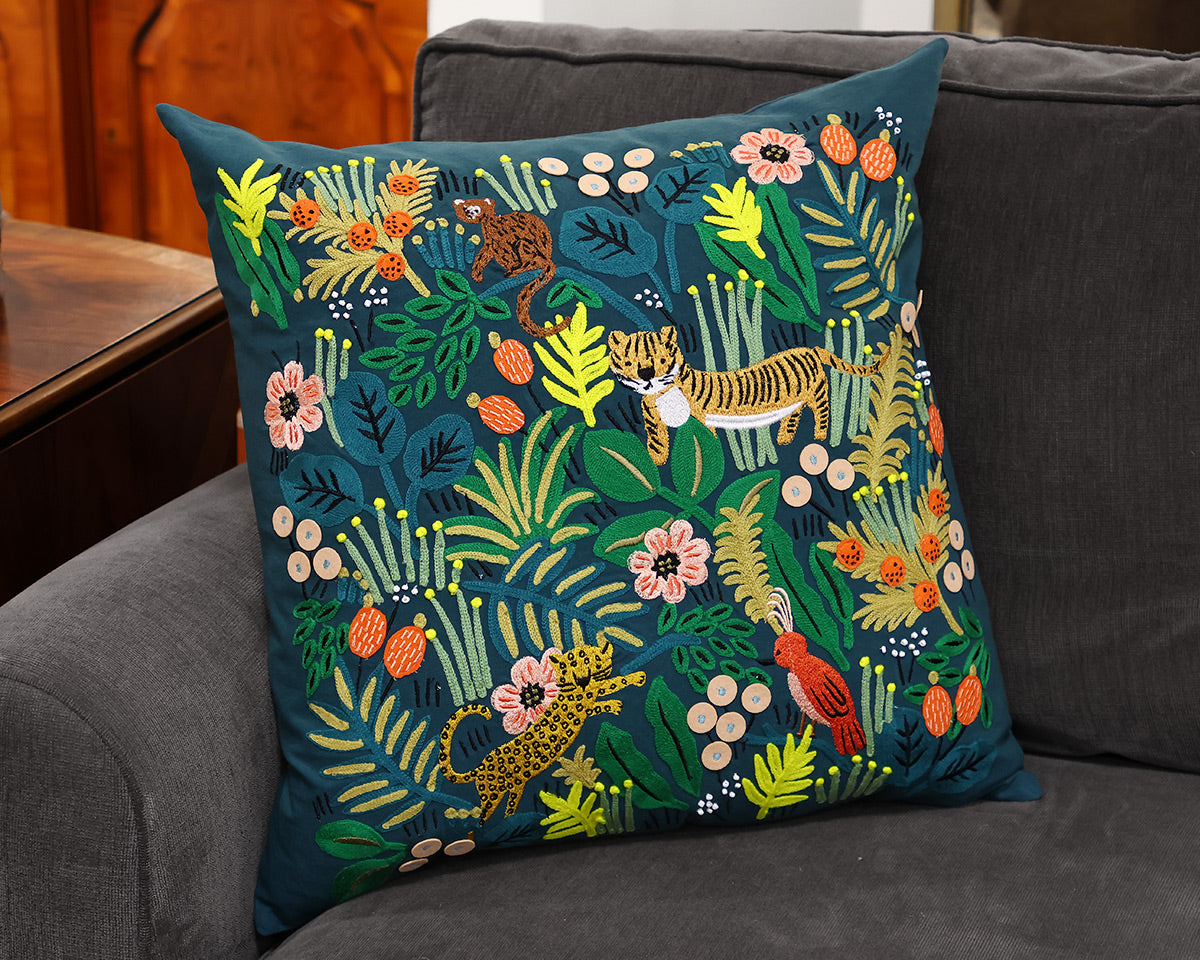 Teal Multi Colored Accent Pillow