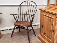 J Brown Lincolnville, Maine  Black Rub Finish Windsor Dining Chair