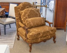Thomasville Bergere Chair with Damask Tone on Tone Upholstery