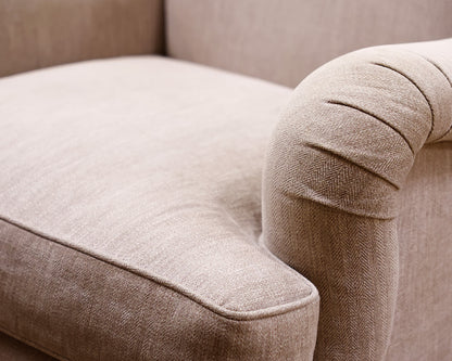 Pair of Ferrell + Mittman Rolled Arm Accent Chairs