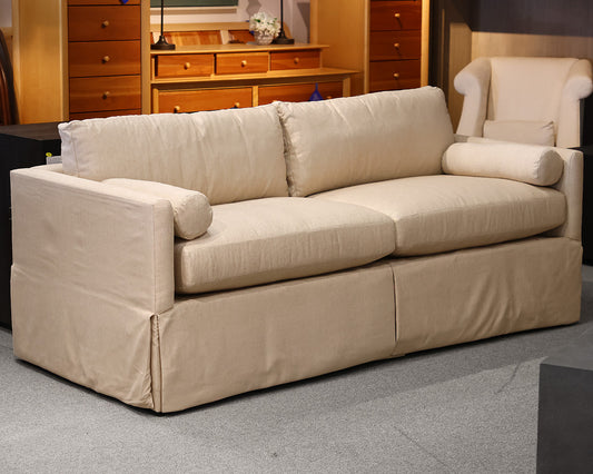Custom Duralee Whistler Two-Cushion Skirted Sofa