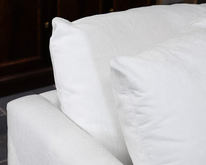 Crate & Barrel Gather Deep 3-Piece Bench Seat Sectional in Icon White Chenille