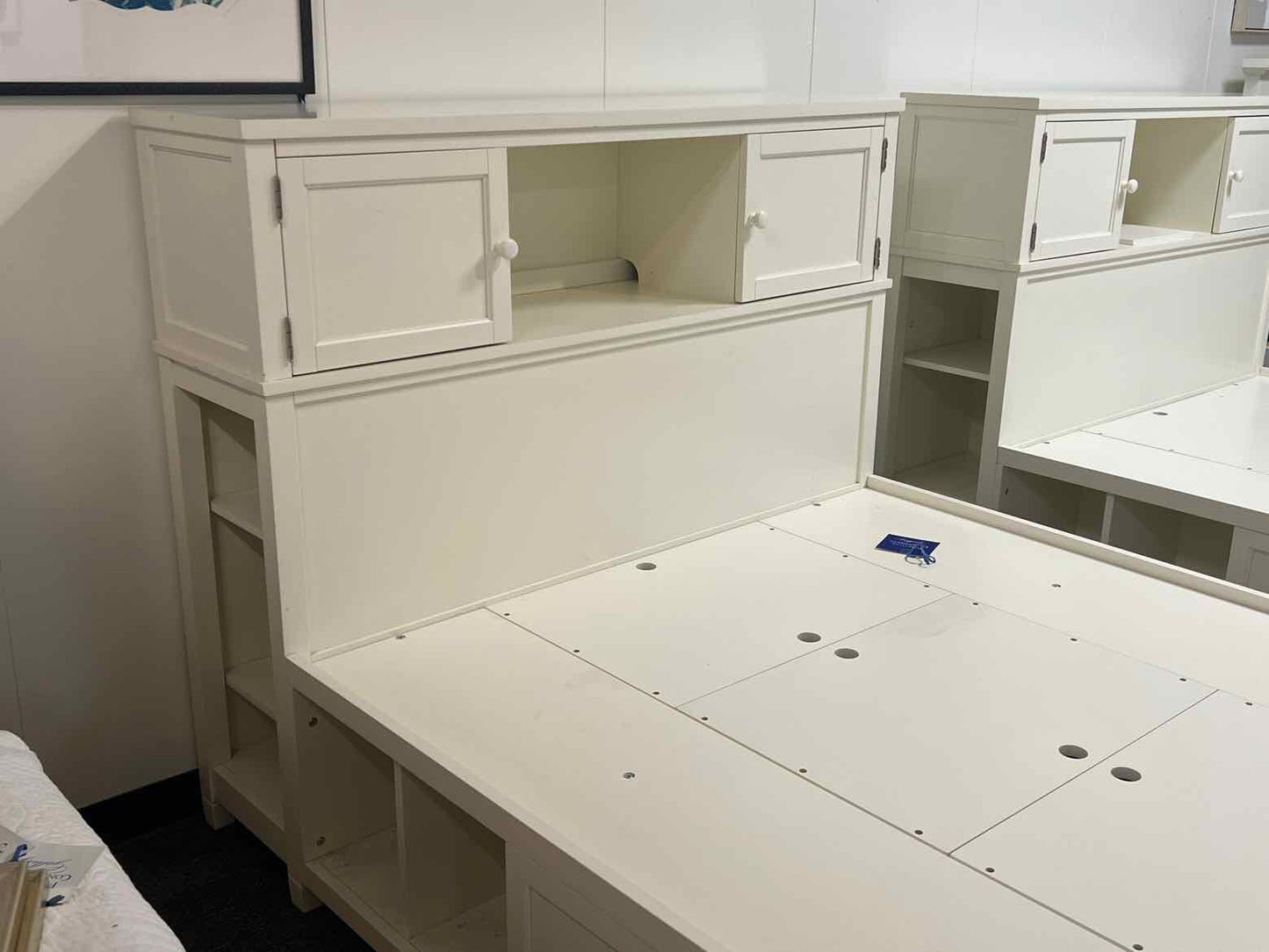PB Teen Off-White Platform Storage Bed w/ Hutch