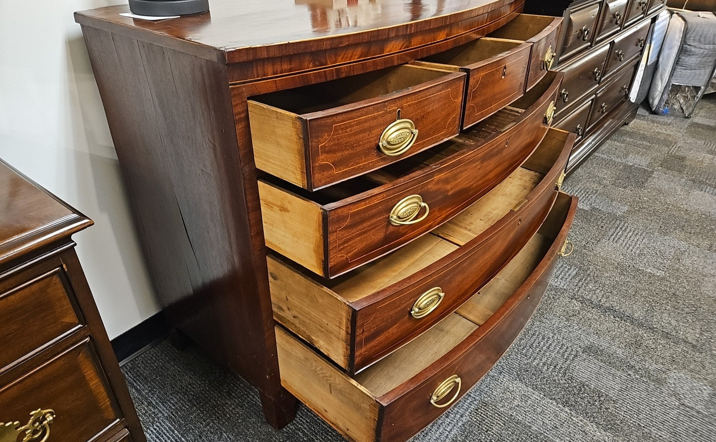 6 Drawer Inlaid Mahogany Chest