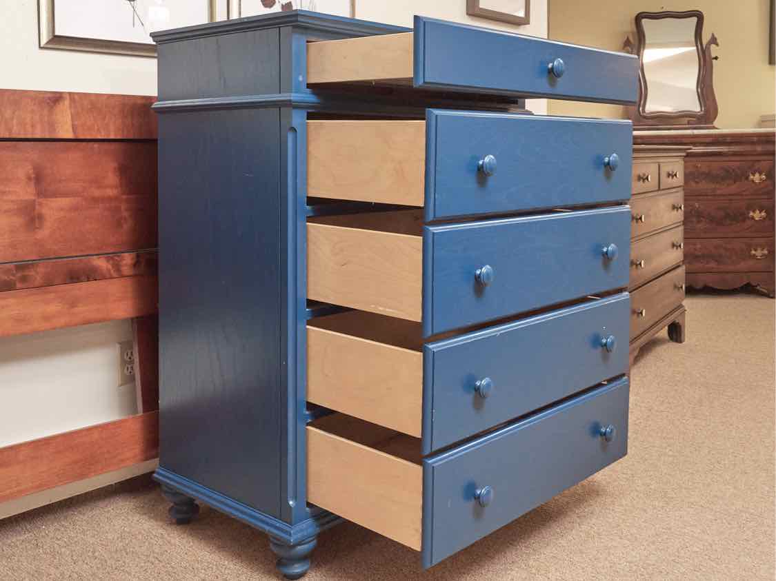 Vermont Tubbs Blue Finish 5 Drawer  Chest