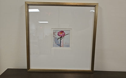 'Milk Bottle Floral C' in Champagne Frame
