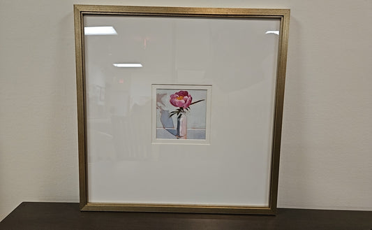 'Milk Bottle Floral C' in Champagne Frame