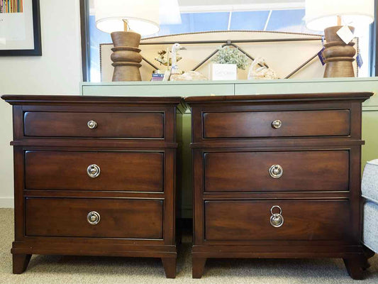 Pair of West Brothers Furniture Mahogany Finish  3 Drawer Nightstand
