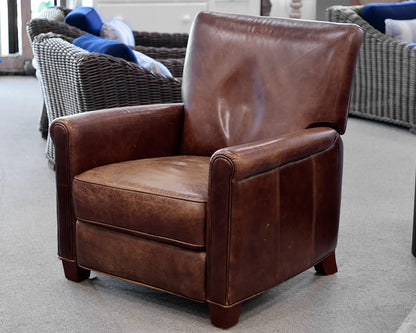 Pottery Barn Brown Leather Recliner