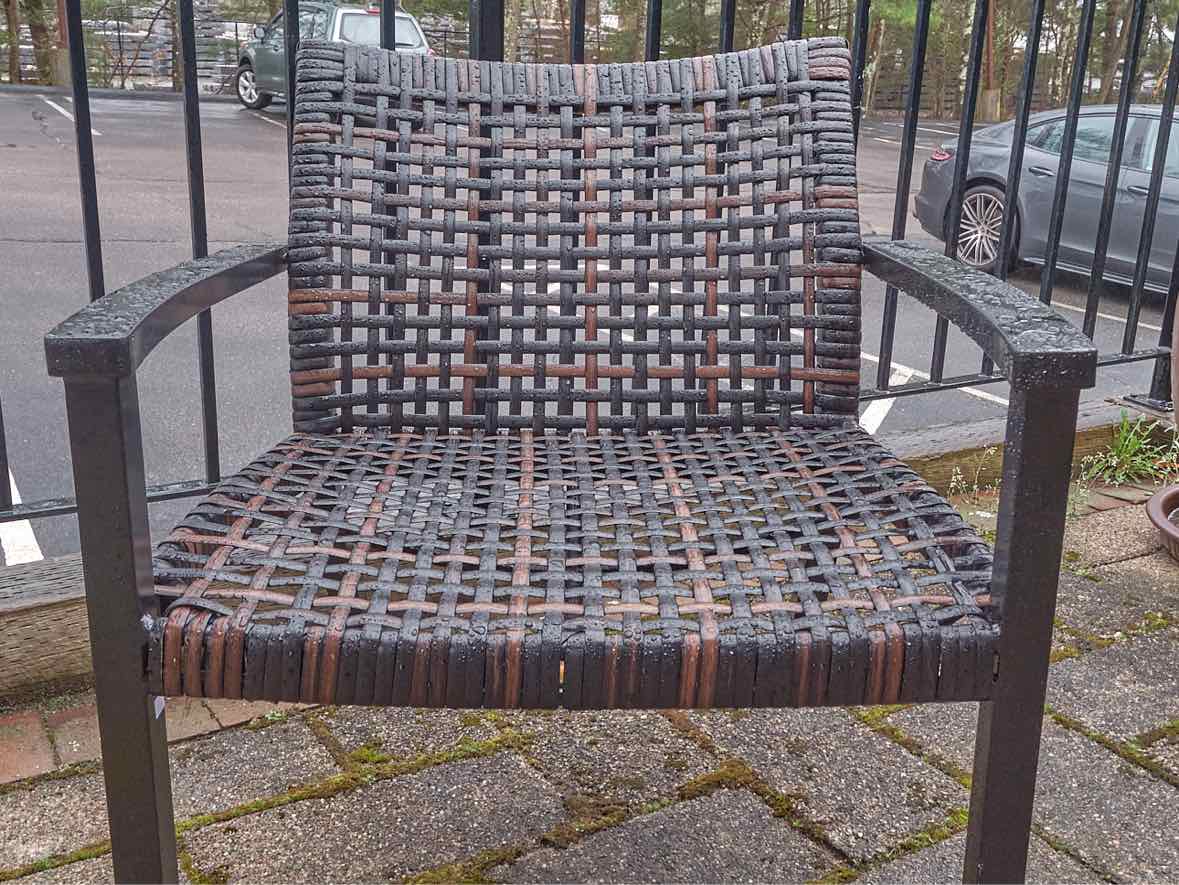 Frontgate Outdoor Set 'Isloa' Black Aluminum & Black Walnut Wicker