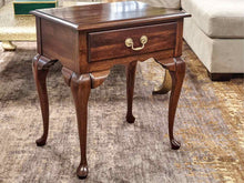 Pair of Mahogany Queen Anne Style 1 Drawer Nightstands