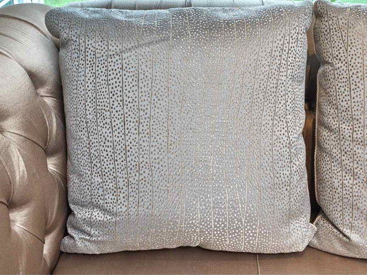 Pair of Silver & Grey Accent Pillows