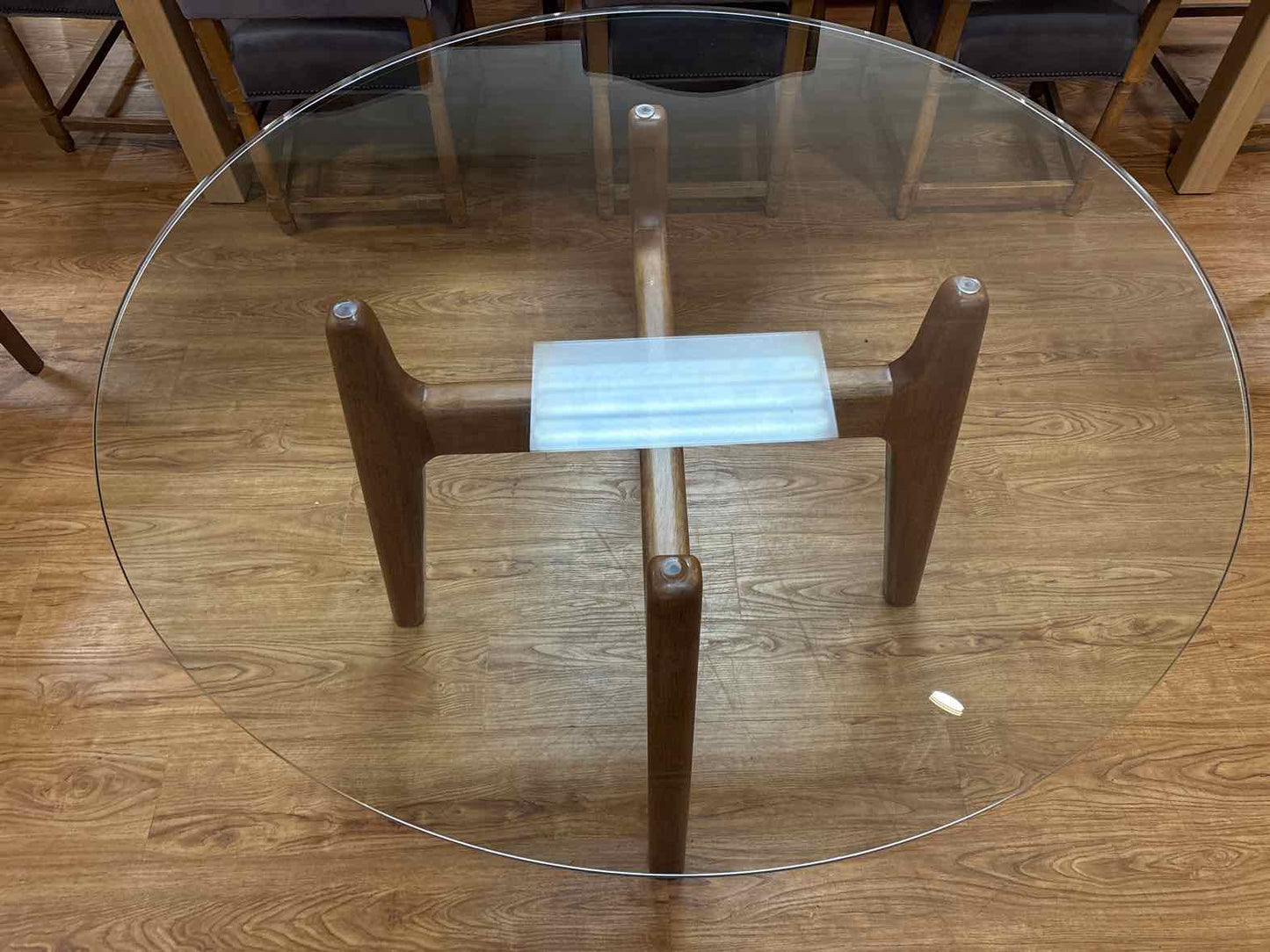 Crate & Barrel 'Tate' Glass Top Dining Table