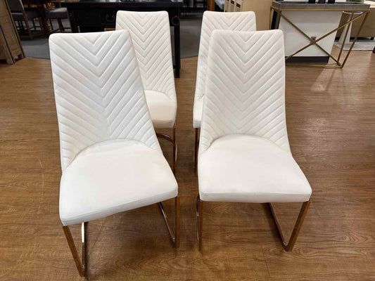Set Of 4 White Dining Chairs