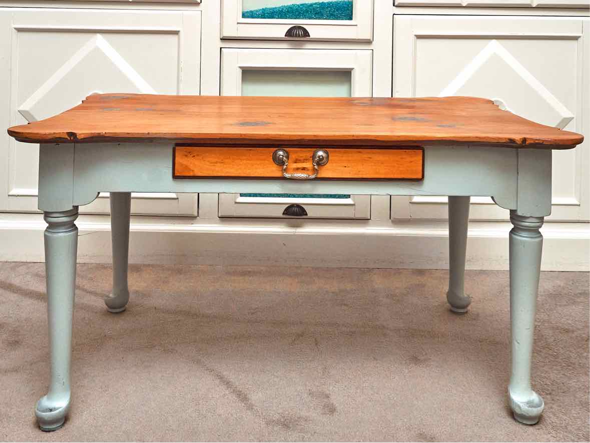 Custom Pine Top Cookie Corner Cocktail Table
