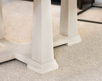 Gat Creek Latham 72" Pedestal Table with Leaves in Hand Glazed Parchment Finish
