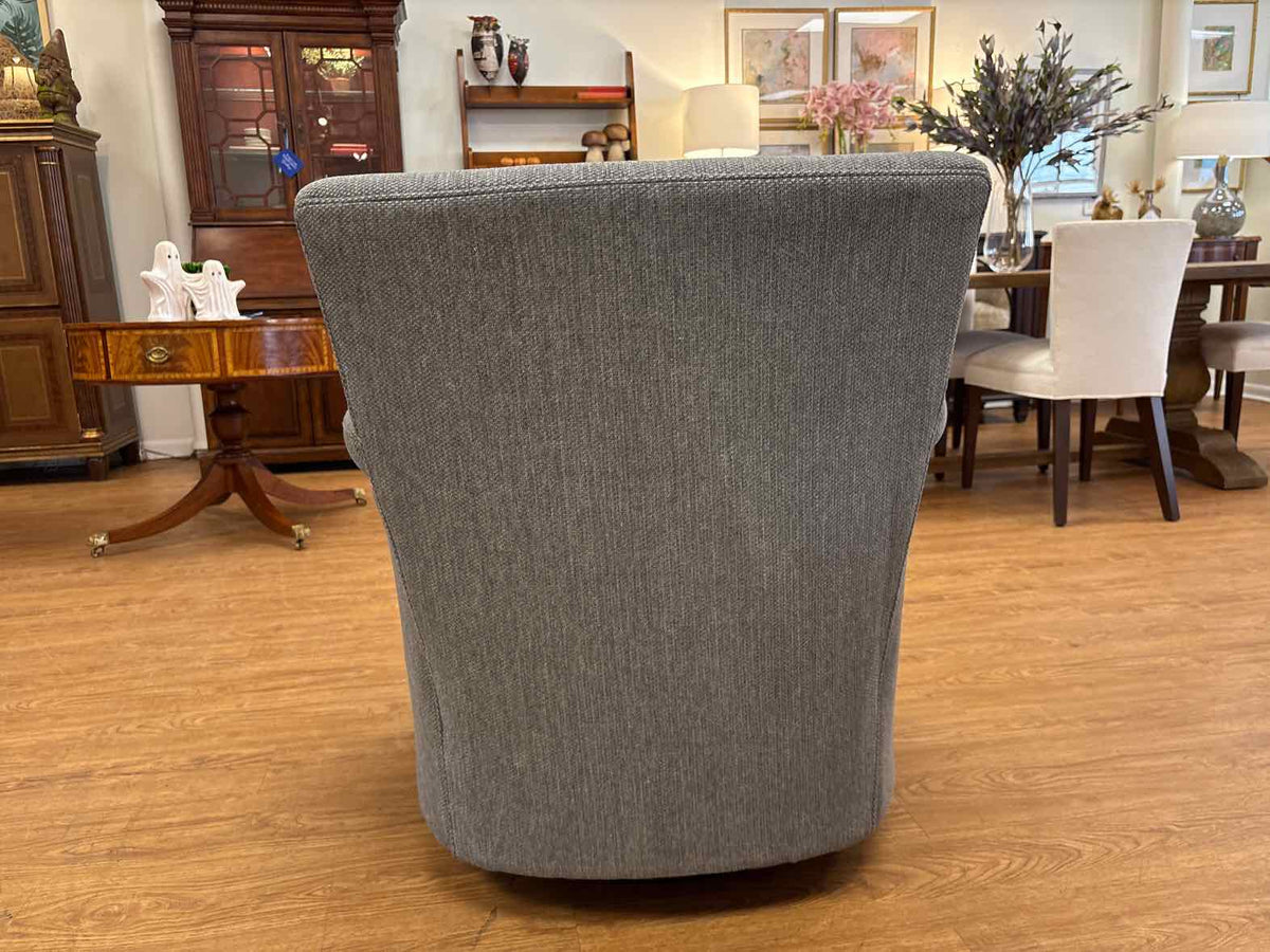 Pair of Crate & Barrel 'Declan' Swivel Chairs