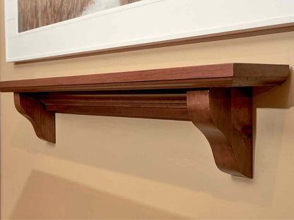 Cherry Stained Pine Mantel Shelf
