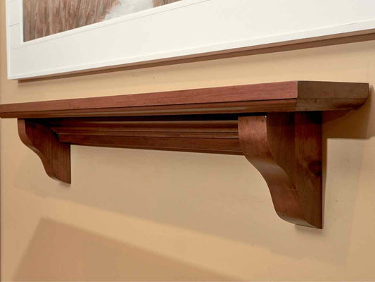 Cherry Stained Pine Mantel Shelf