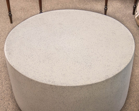 Round Faux Stone Cocktail Table