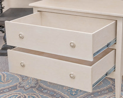 Pair of 2-Drawer Bedside Chests in Hand Painted Cream Finish