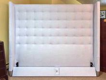 Ethan Allen White Linen Upholstered King Bed