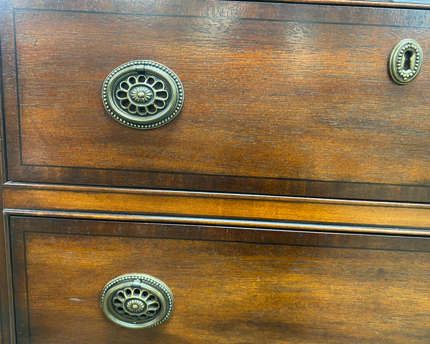 Henredon Mahogany 3-Drawer Chest with Brass Pulls
