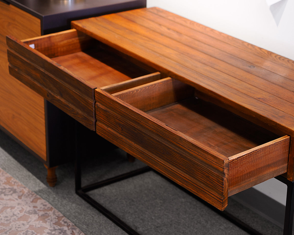 Two-Drawer Rustic Cherry Console Table