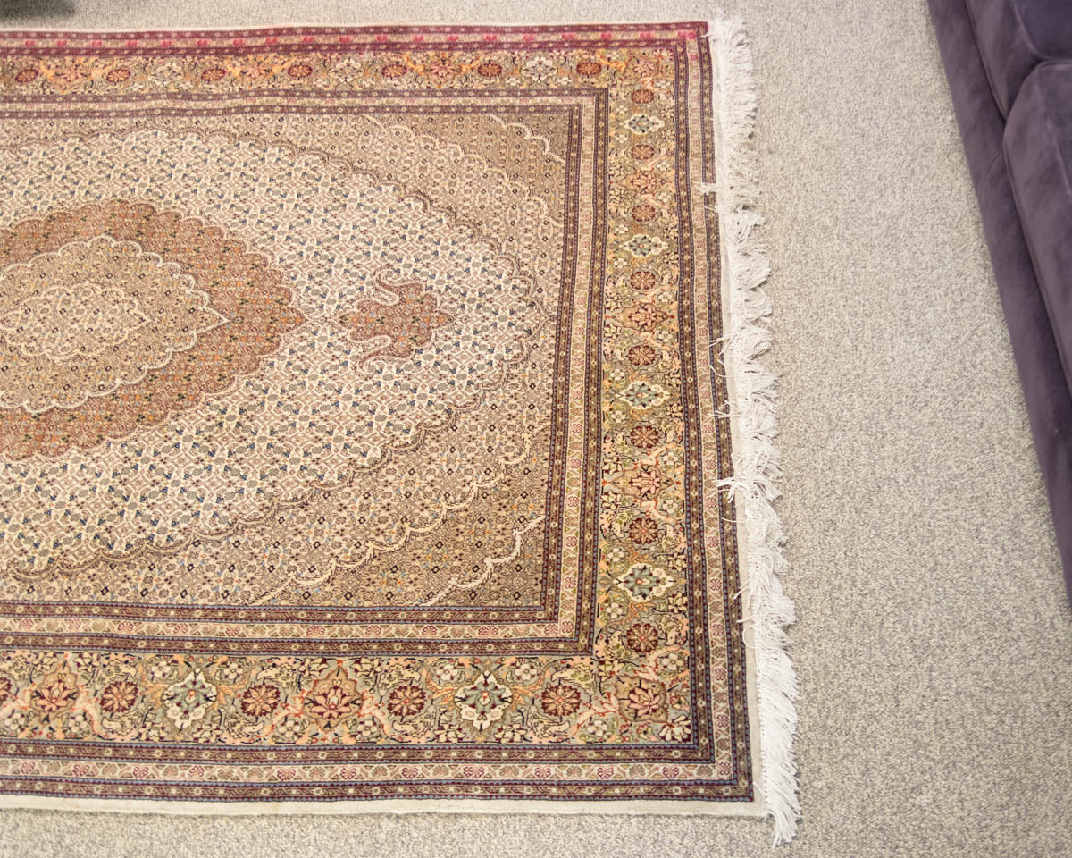 Persian Mahi Tabriz Wool Plum & Taupe Rug