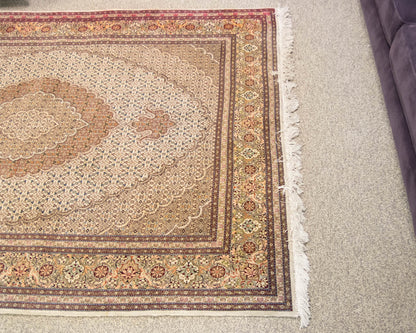Persian Mahi Tabriz Wool Plum & Taupe Rug