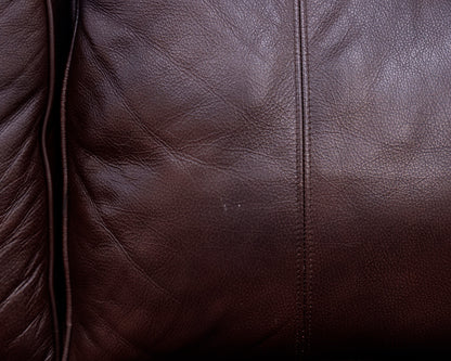 Ethan Allen Brown Leather 3-Piece Sectional