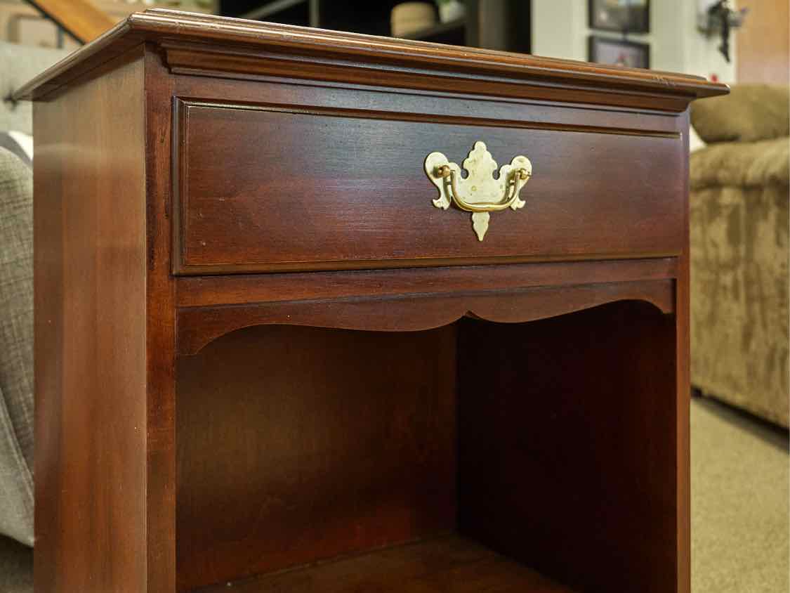 Pair of Cherry Hitchcock Nightstands with 1 Drawer & Open Space