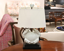 Porcelain Antiqued Gray Crackled Crab Lamp