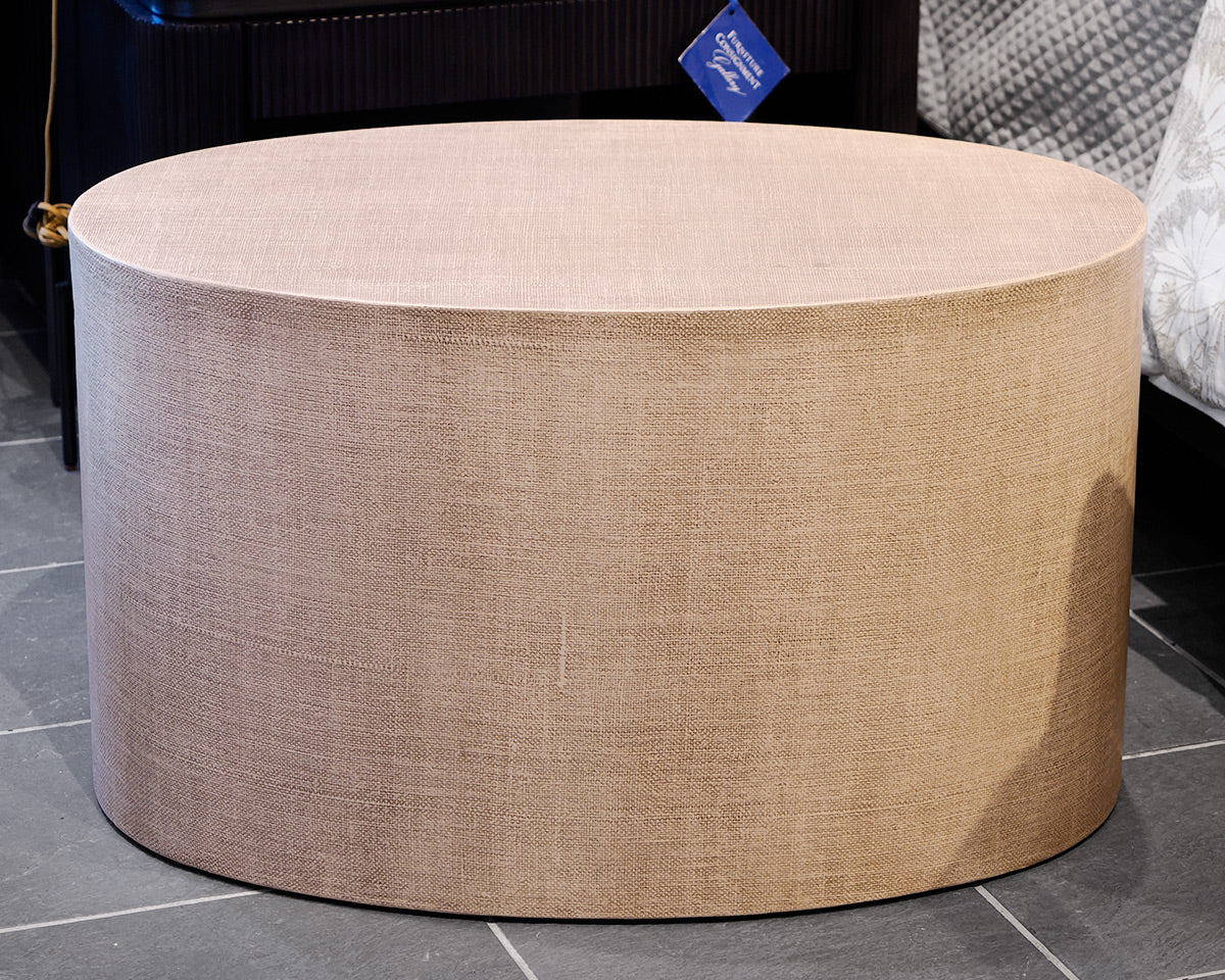 Oval Linen Wrapped Cocktail Table