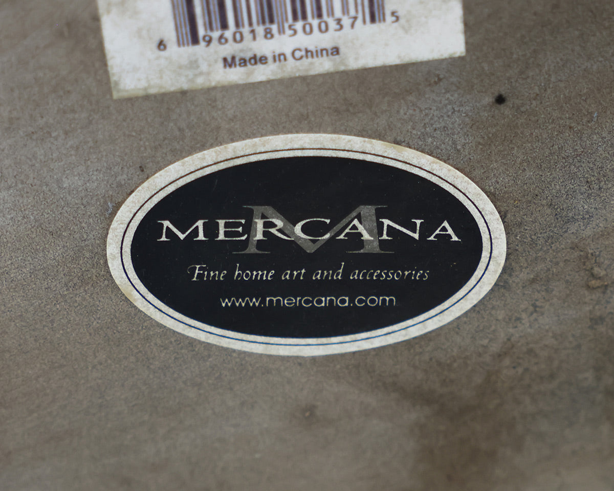 Mercana Round Mirrored Top Lamp Table in Grey Finish